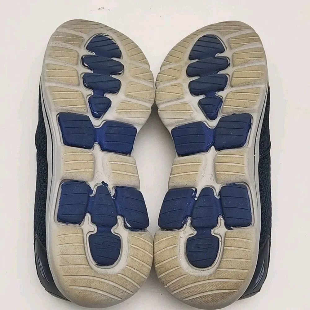 Skechers Sneaker Shoe Blue Go Walk 5 Ultra Women Sz 11.5 Wide Fit Air Cool Goga